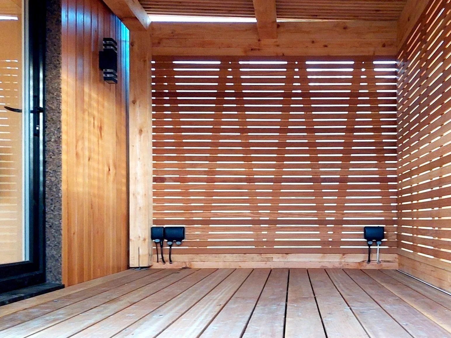Inside the covered pavilion area